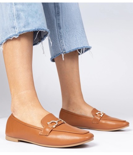 Moteriški odiniai bateliai rudi be raištelių